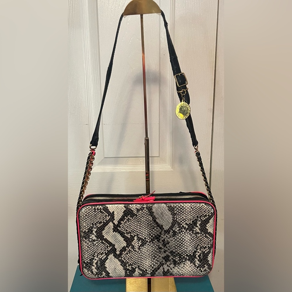 Stella McCartney vegan snakeskin leather with Pink Accents shoulder bag
